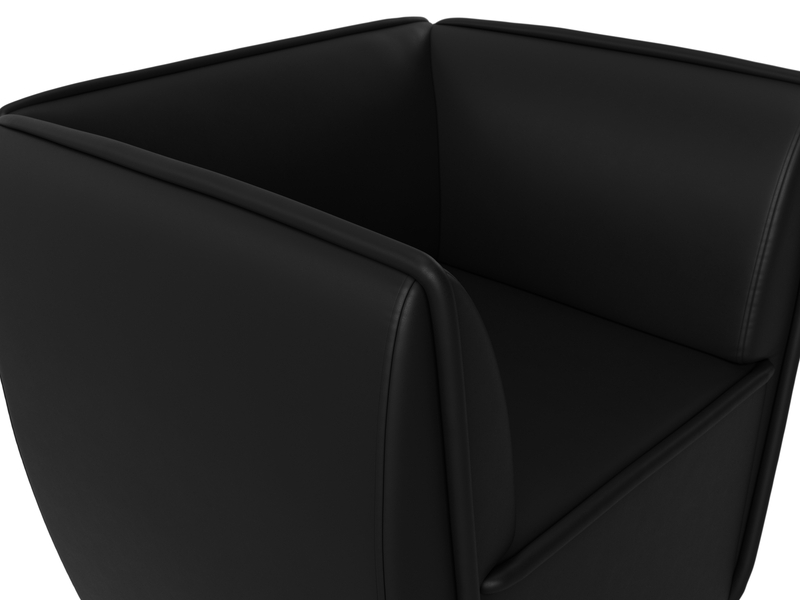 Кресло Бергамо, Экокожа, Черный