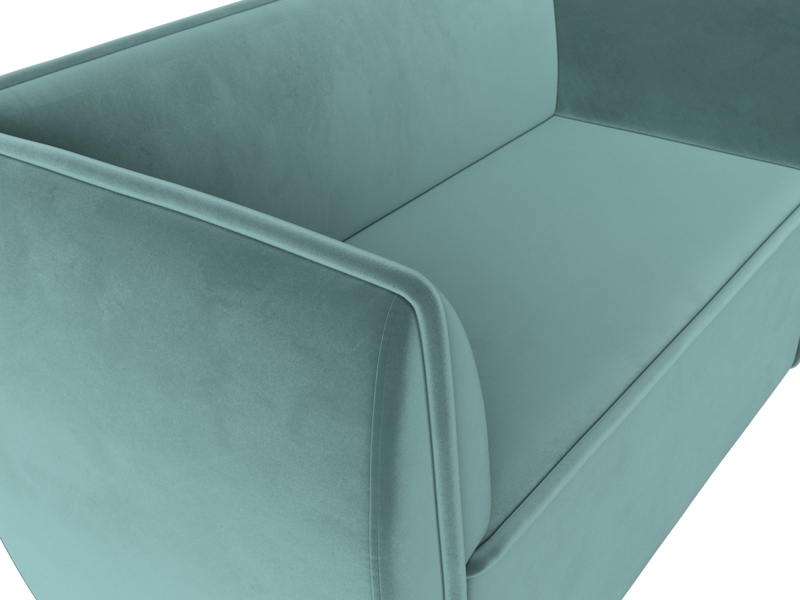 Диван кухонный прямой Бергамо 2-х местный, Велюр, SEVEN 113 бирюзовый