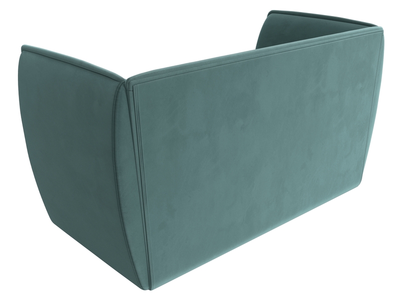 Диван кухонный прямой Бергамо 2-х местный, Велюр, SEVEN 113 бирюзовый