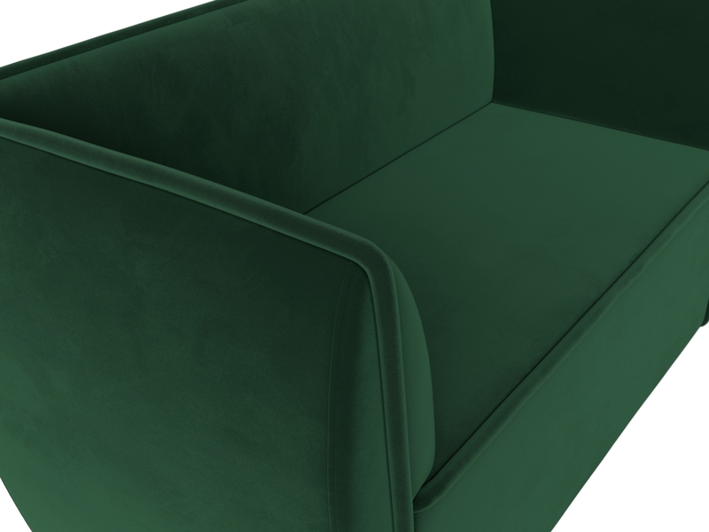 Диван кухонный прямой Бергамо 2-х местный, Велюр, SEVEN 626 зеленый