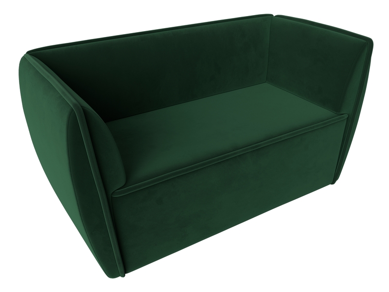 Диван кухонный прямой Бергамо 2-х местный, Велюр, SEVEN 626 зеленый
