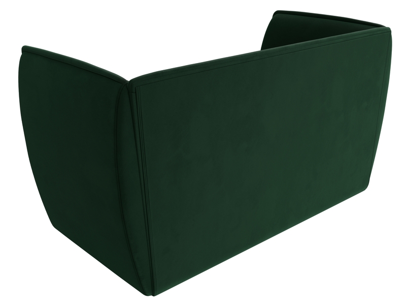 Диван кухонный прямой Бергамо 2-х местный, Велюр, SEVEN 626 зеленый