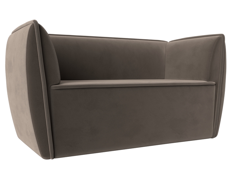 Диван кухонный прямой Бергамо 2-х местный, Велюр, SEVEN 727 коричневый