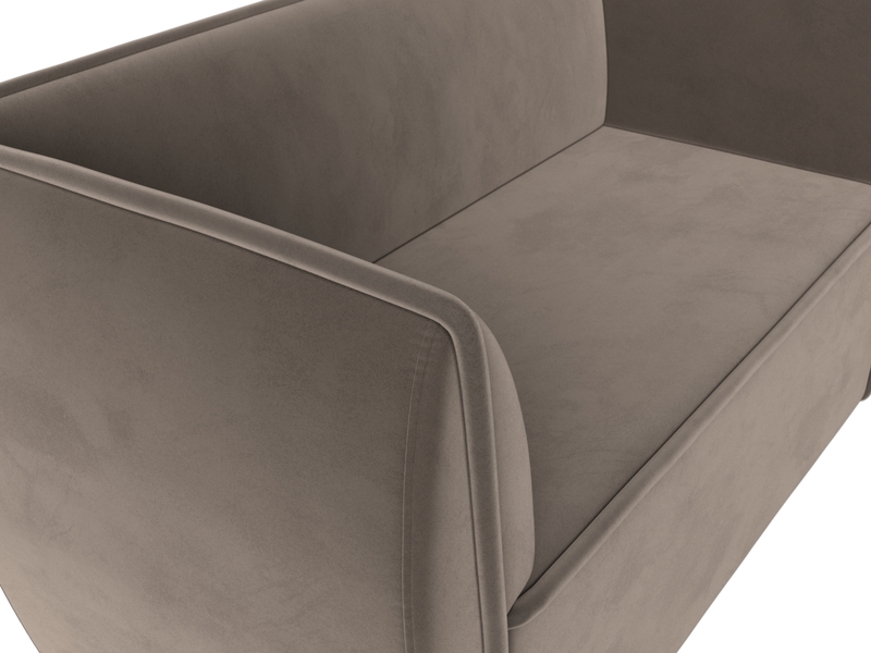 Диван кухонный прямой Бергамо 2-х местный, Велюр, SEVEN 727 коричневый