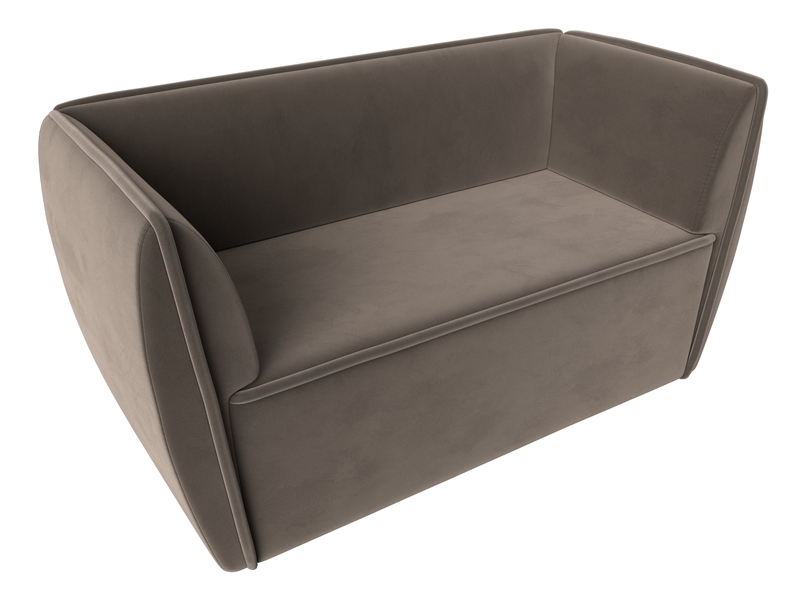 Диван кухонный прямой Бергамо 2-х местный, Велюр, SEVEN 727 коричневый