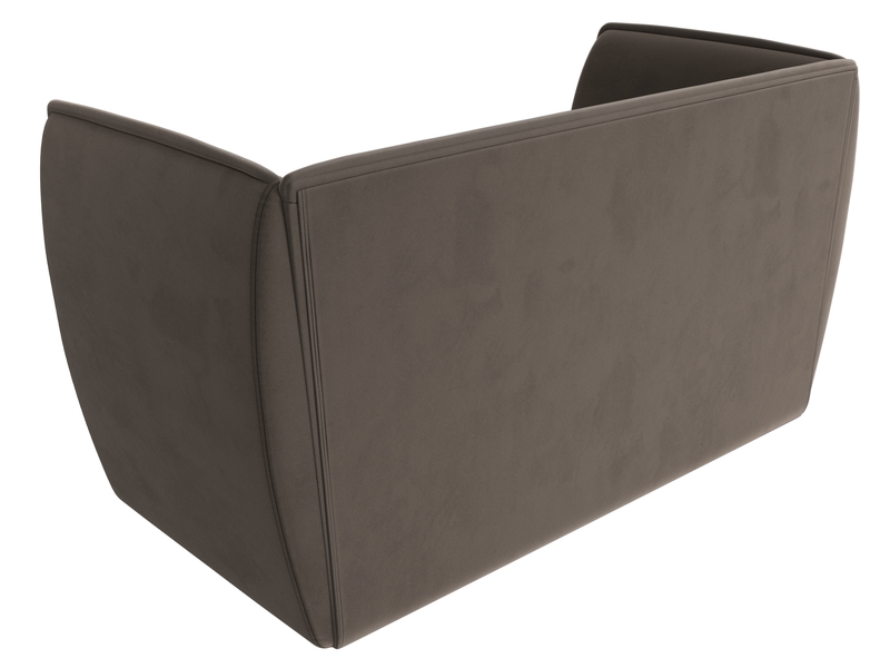 Диван кухонный прямой Бергамо 2-х местный, Велюр, SEVEN 727 коричневый