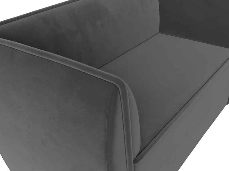 Диван кухонный прямой Бергамо 2-х местный, Велюр, SEVEN 17 серый