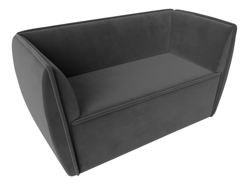 Диван кухонный прямой Бергамо 2-х местный, Велюр, SEVEN 17 серый