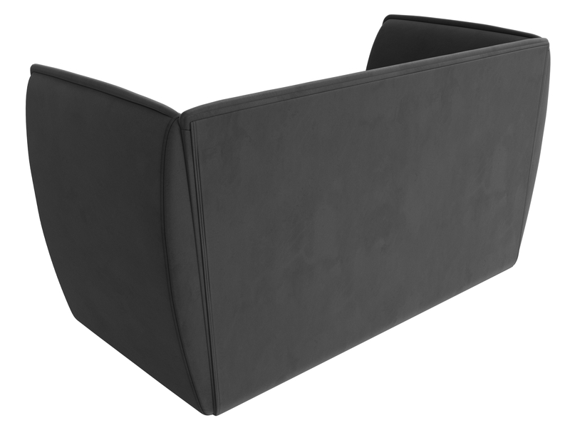 Диван кухонный прямой Бергамо 2-х местный, Велюр, SEVEN 17 серый