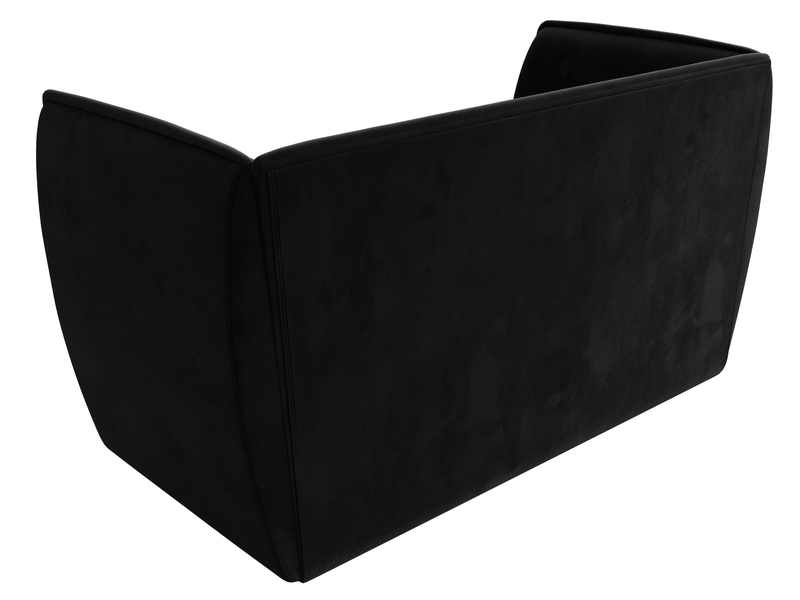 Диван кухонный прямой Бергамо 2-х местный, Велюр, SEVEN 35 черный