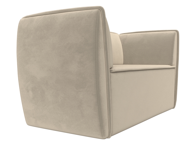 Диван кухонный прямой Бергамо 2-х местный, Микровельвет, Бежевый