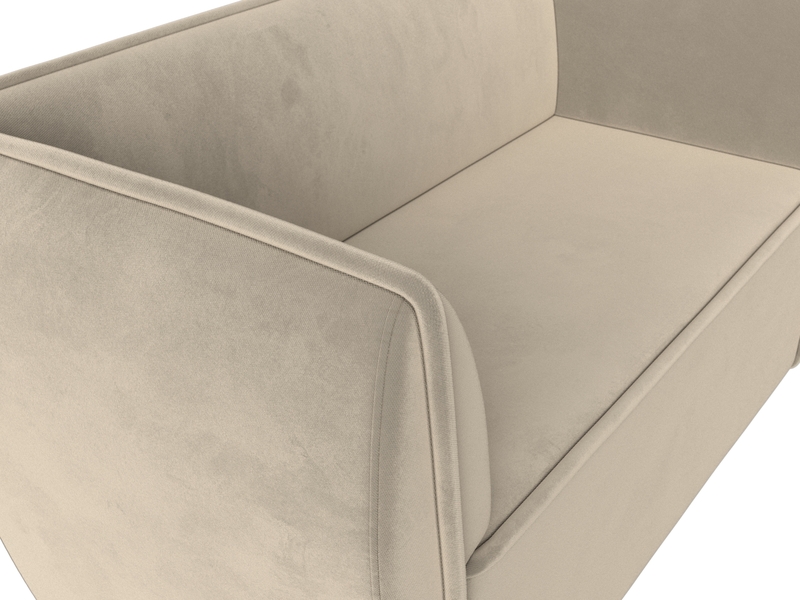 Диван кухонный прямой Бергамо 2-х местный, Микровельвет, Бежевый