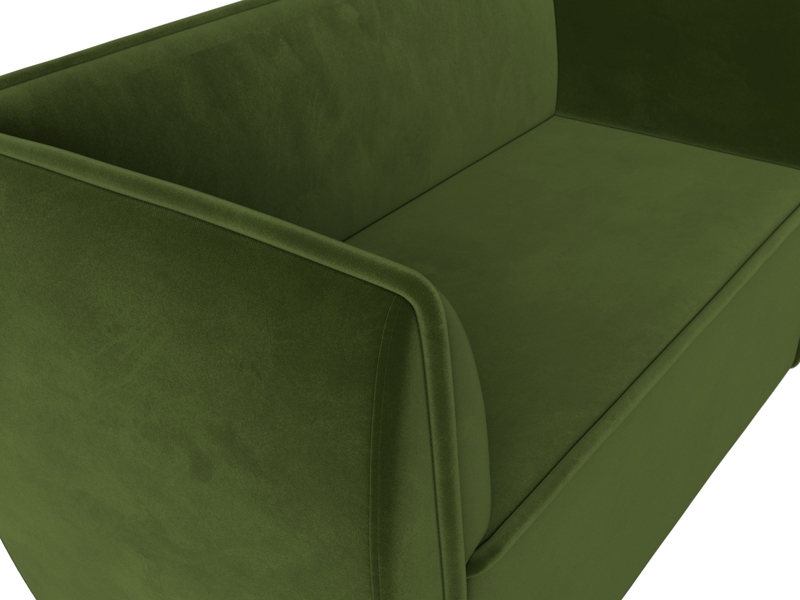 Диван кухонный прямой Бергамо 2-х местный, Микровельвет, Зеленый