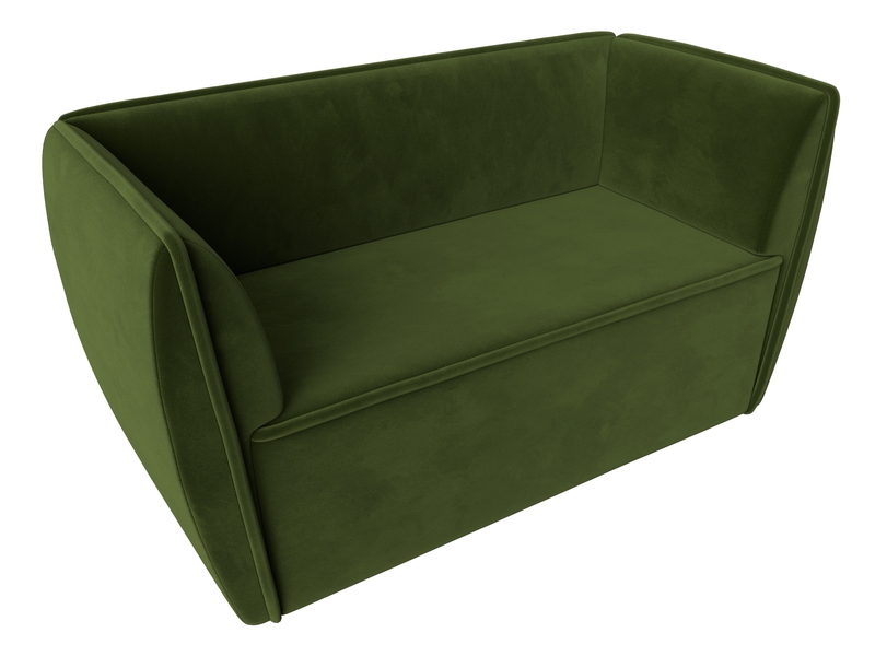 Диван кухонный прямой Бергамо 2-х местный, Микровельвет, Зеленый