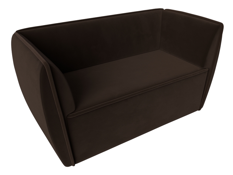 Диван кухонный прямой Бергамо 2-х местный, Микровельвет, Коричневый