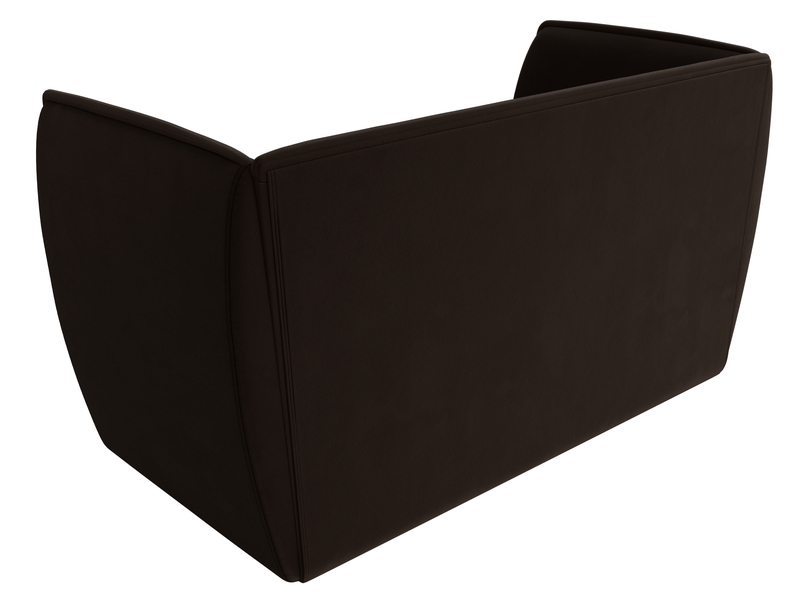 Диван кухонный прямой Бергамо 2-х местный, Микровельвет, Коричневый