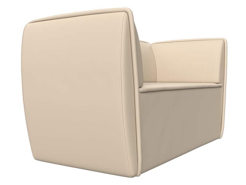 Диван кухонный прямой Бергамо 2-х местный, Экокожа, Бежевый