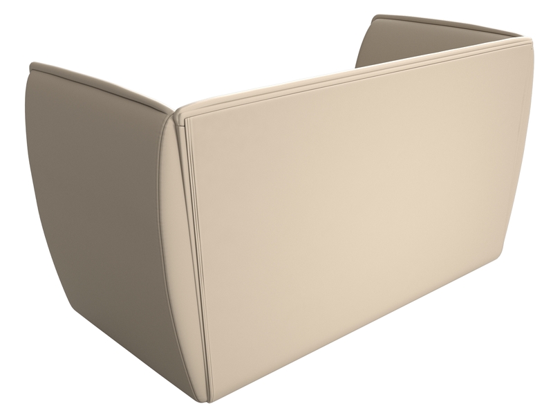 Диван кухонный прямой Бергамо 2-х местный, Экокожа, Бежевый