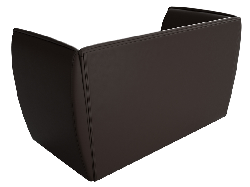 Диван кухонный прямой Бергамо 2-х местный, Экокожа, Коричневый