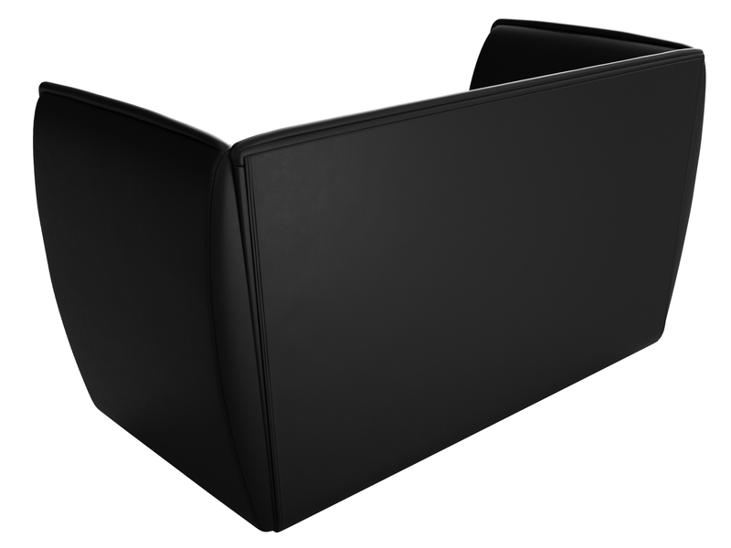 Диван кухонный прямой Бергамо 2-х местный, Экокожа, Черный