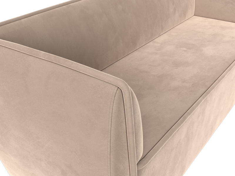 Диван кухонный прямой Бергамо 3-х местный, Велюр, SEVEN 729 бежевый