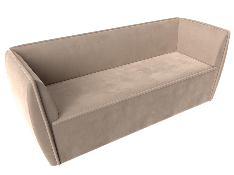 Диван кухонный прямой Бергамо 3-х местный, Велюр, SEVEN 729 бежевый