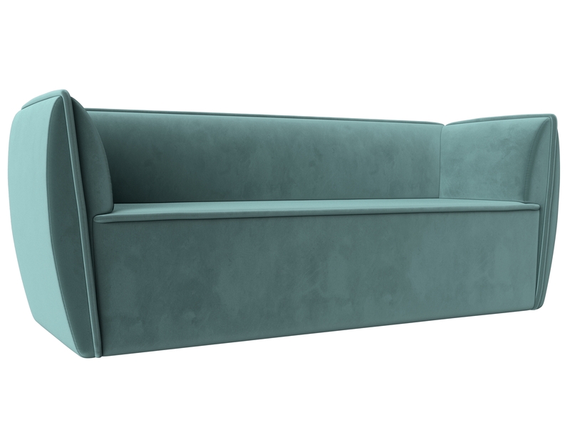 Диван кухонный прямой Бергамо 3-х местный, Велюр, SEVEN 113 бирюзовый