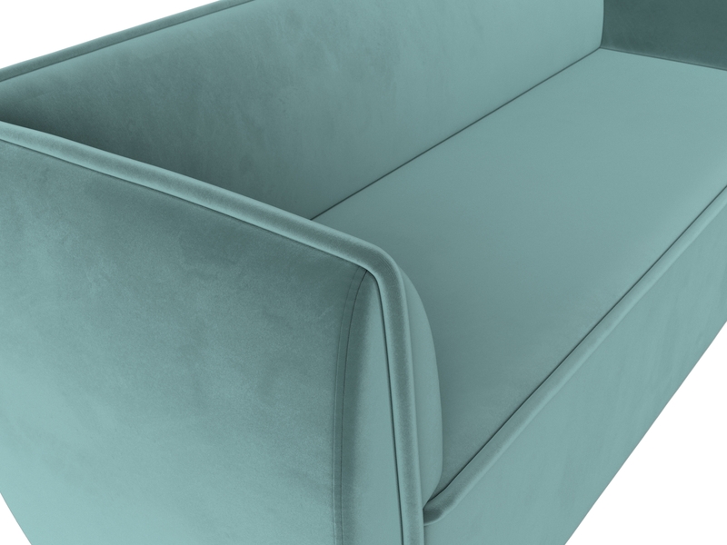 Диван кухонный прямой Бергамо 3-х местный, Велюр, SEVEN 113 бирюзовый