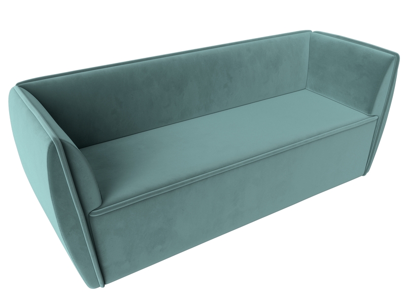 Диван кухонный прямой Бергамо 3-х местный, Велюр, SEVEN 113 бирюзовый