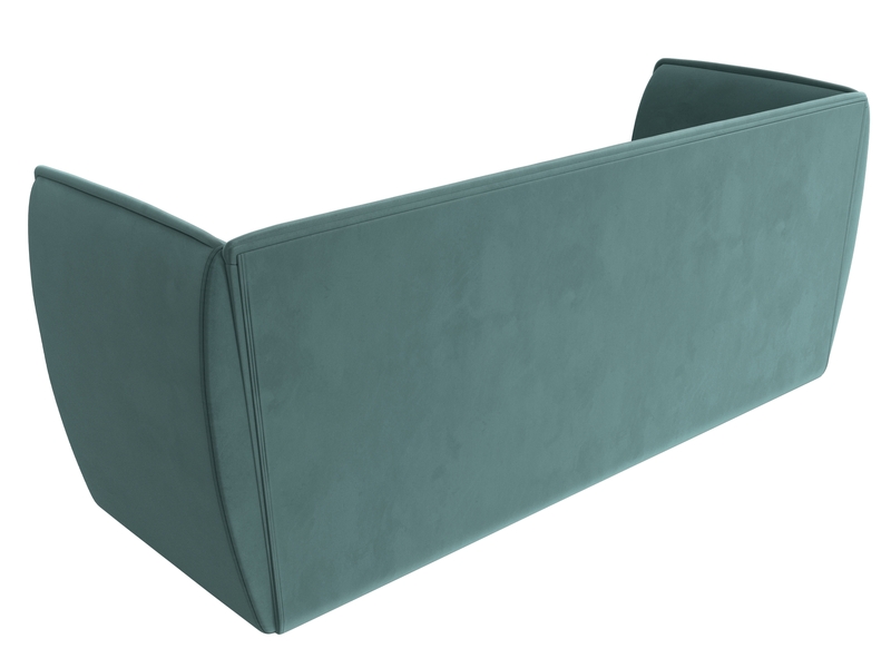 Диван кухонный прямой Бергамо 3-х местный, Велюр, SEVEN 113 бирюзовый