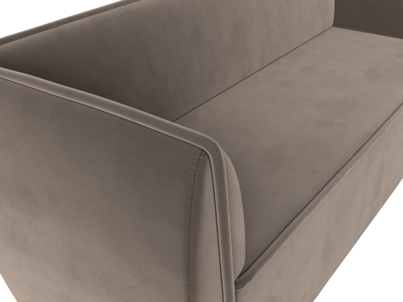 Диван кухонный прямой Бергамо 3-х местный, Велюр, SEVEN 727 коричневый