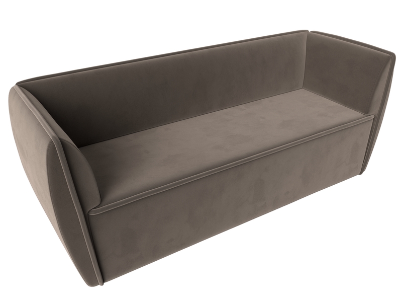 Диван кухонный прямой Бергамо 3-х местный, Велюр, SEVEN 727 коричневый