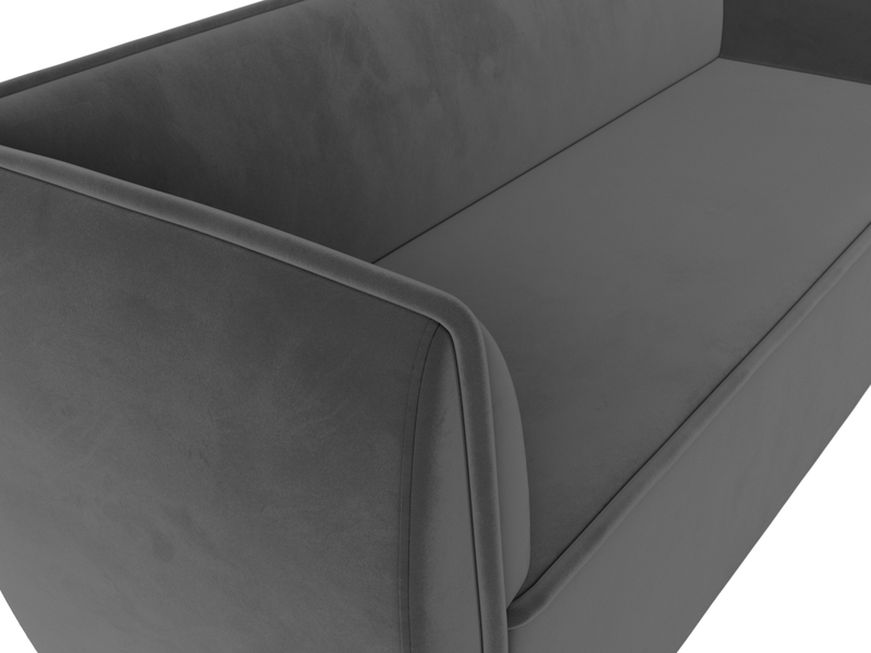 Диван кухонный прямой Бергамо 3-х местный, Велюр, SEVEN 17 серый