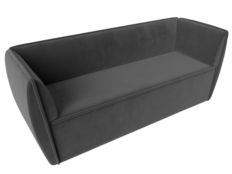 Диван кухонный прямой Бергамо 3-х местный, Велюр, SEVEN 17 серый