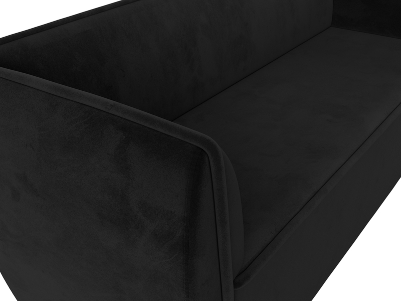 Диван кухонный прямой Бергамо 3-х местный, Велюр, SEVEN 35 черный