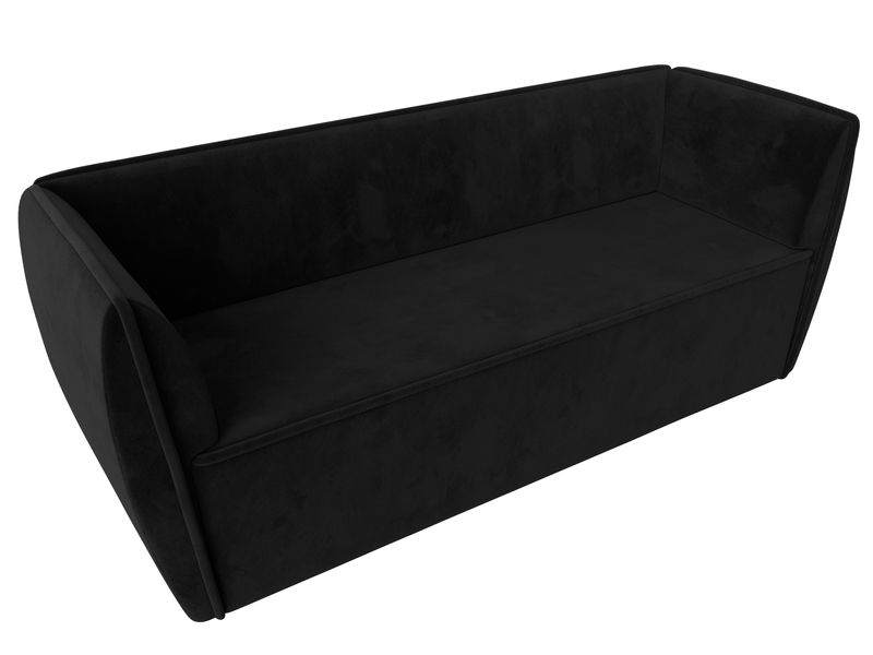 Диван кухонный прямой Бергамо 3-х местный, Велюр, SEVEN 35 черный