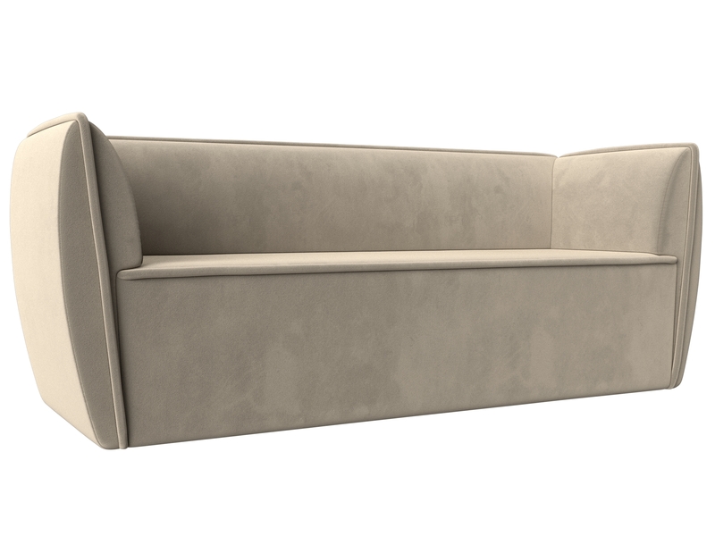Диван кухонный прямой Бергамо 3-х местный, Микровельвет, Бежевый