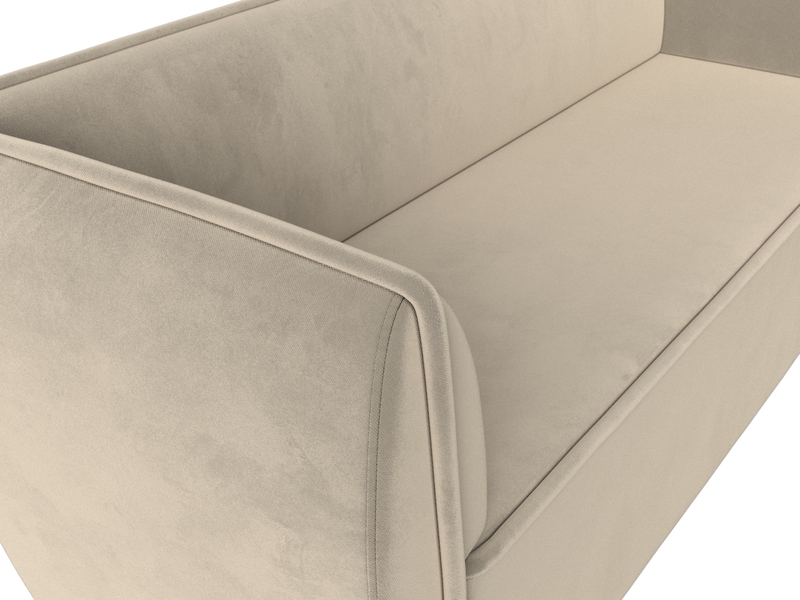 Диван кухонный прямой Бергамо 3-х местный, Микровельвет, Бежевый