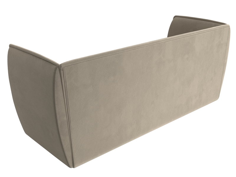 Диван кухонный прямой Бергамо 3-х местный, Микровельвет, Бежевый