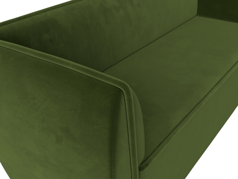 Диван кухонный прямой Бергамо 3-х местный, Микровельвет, Зеленый