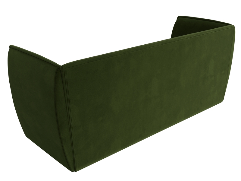 Диван кухонный прямой Бергамо 3-х местный, Микровельвет, Зеленый