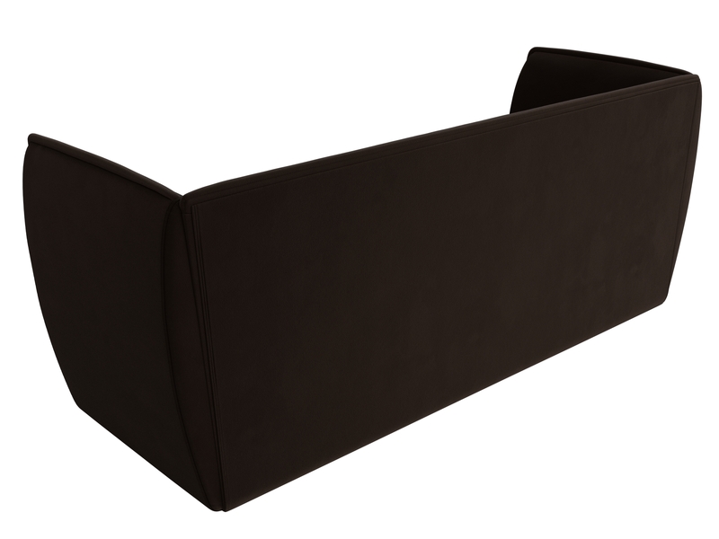 Диван кухонный прямой Бергамо 3-х местный, Микровельвет, Коричневый