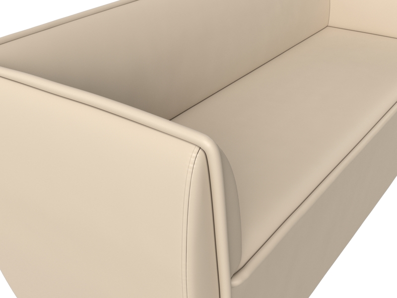 Диван кухонный прямой Бергамо 3-х местный, Экокожа, Бежевый