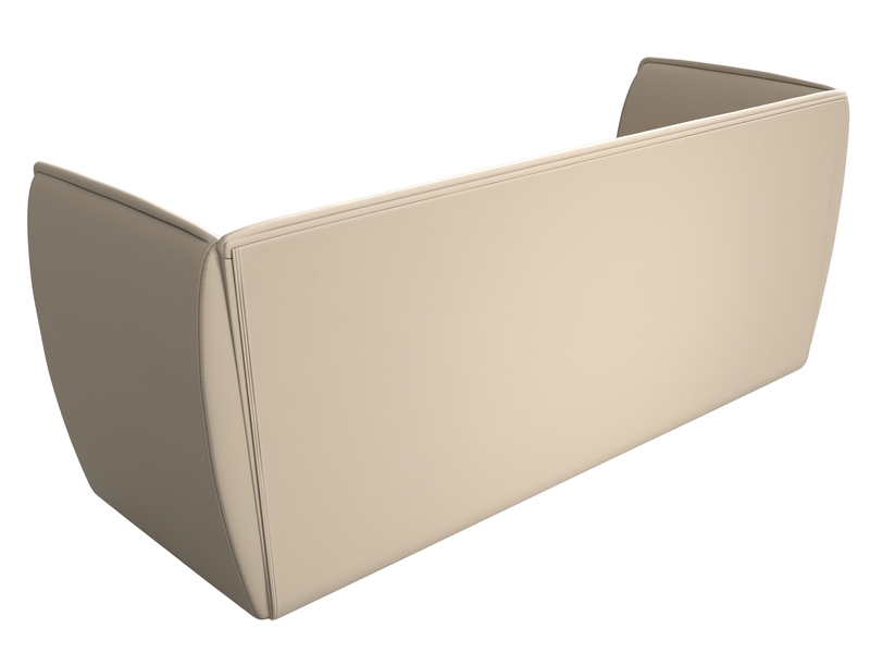 Диван кухонный прямой Бергамо 3-х местный, Экокожа, Бежевый