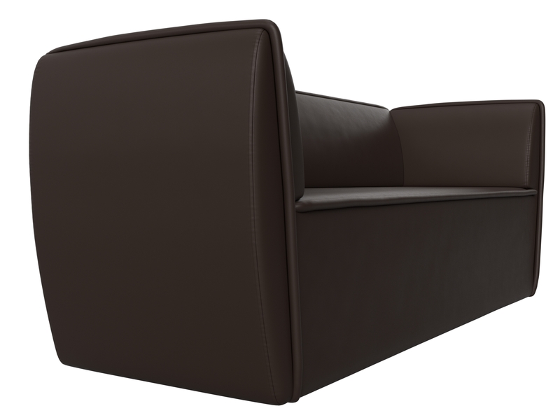 Диван кухонный прямой Бергамо 3-х местный, Экокожа, Коричневый