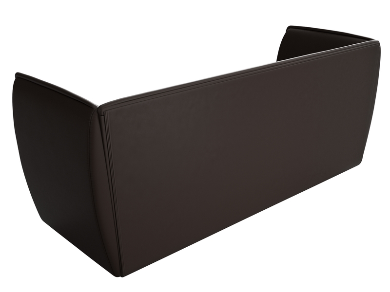 Диван кухонный прямой Бергамо 3-х местный, Экокожа, Коричневый