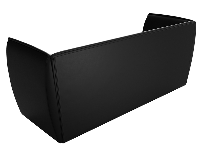 Диван кухонный прямой Бергамо 3-х местный, Экокожа, Черный