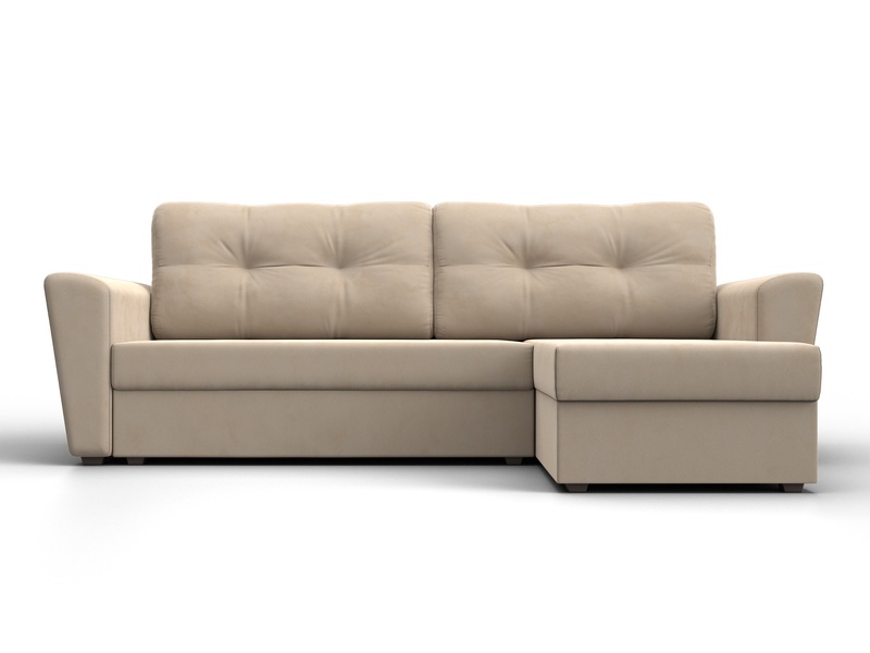 Диван угловой Амстердам Лайт правый угол, Велюр, SEVEN 729 бежевый