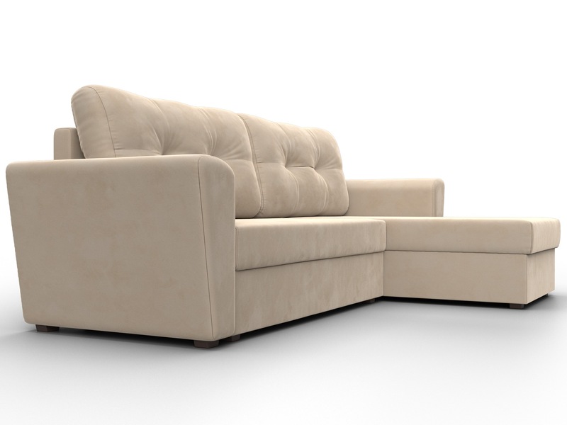 Диван угловой Амстердам Лайт правый угол, Велюр, SEVEN 729 бежевый