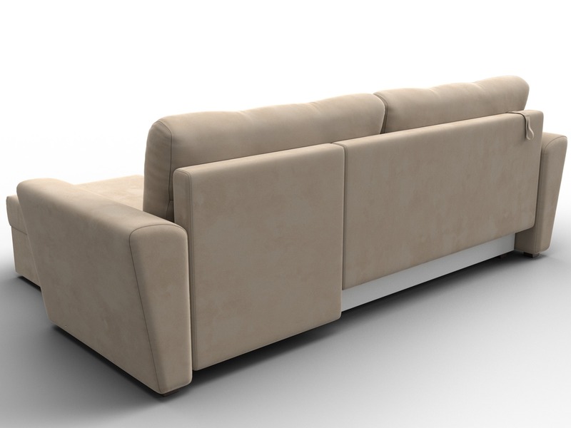 Диван угловой Амстердам Лайт правый угол, Велюр, SEVEN 729 бежевый